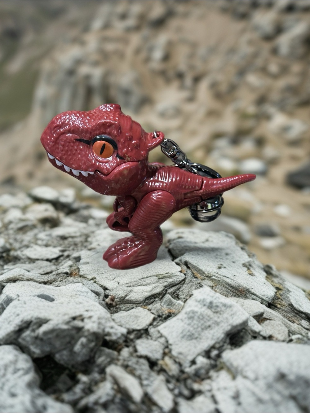 Red Dinosaur Keychain Charm